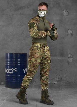 Армійський костюм мультикам наколінники, комплект одягу для військовослужбовців зсу мультикам убакс штани10 фото