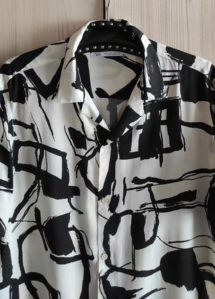 Zara сорочка в абстрактний принт l8 фото