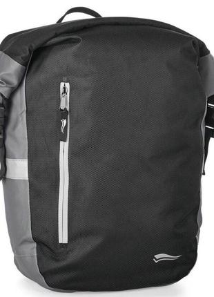 Велосипедная сумка на багажник рюкзак 2 в 1 crivit черный с серым1 фото