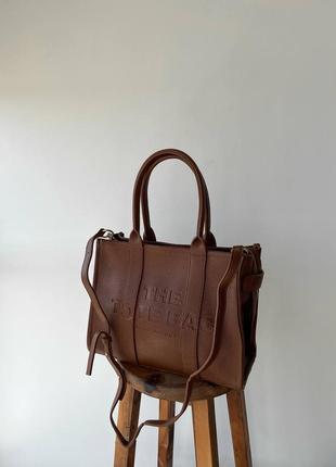 Женская сумка marc jacobs tote bag brown mini10 фото