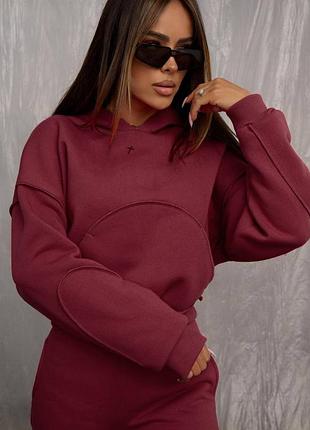 Теплий костюм на флісі жіночий трьохнитка