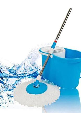 Універсальна швабра з відтискачем-центрифугою та відром easy mop кругла швабра. колір: червоний