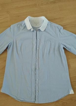 Рубашка р.36, голубая коттон