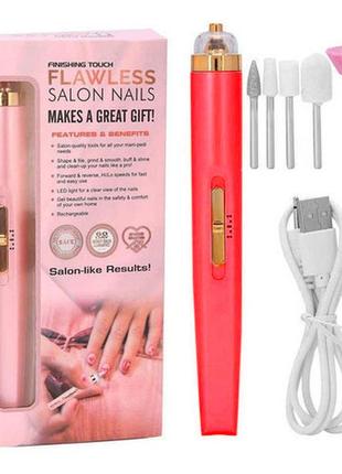 Фрезер для маникюра и педикюра flawless salon nails, машинка для снятия маникюра. цвет: красный