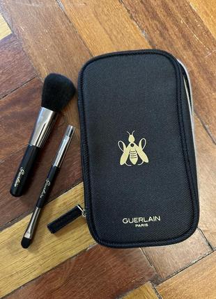 Набор кисточек и косметичка кисти для макияжа брендовые guerlain оригинал