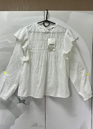 📌 нова бавовняна блуза only, нова з паперовою біркою
