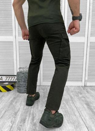 Джогери зеленого кольору джогери колір хакі матеріал бавовна еластан чоловічі штани джогера олива хакі5 фото