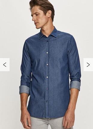 Scotch soda indigo сорочка легка джинс рубашка синя
