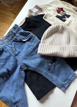 Фирменный набор джинсы, бомбер, шапка, футболка
