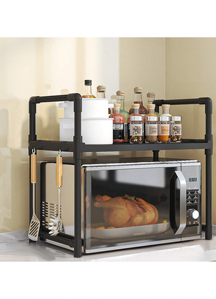 Настільний кухонний стелаж під мікрохвильову піч з полицею для посуду спецій