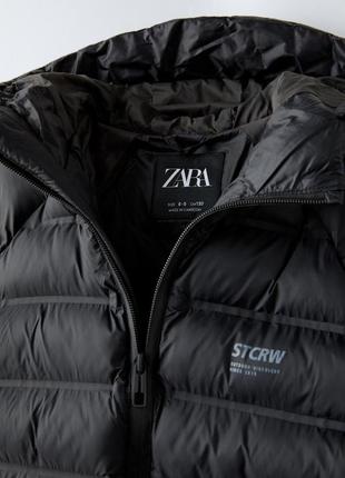 Чорна осіння куртка zara водонепроникна 146 1523 фото