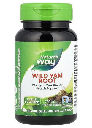 Корінь дикого ямсу 850 мг nature's way wild yam root для підтримки жіночого здоров'я 100 веганських