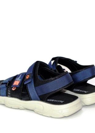 Спортивні текстильні сандалі на липучках синій6 фото