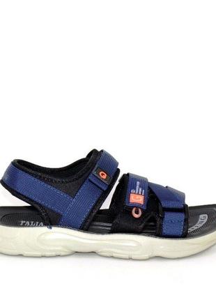 Спортивні текстильні сандалі на липучках синій5 фото