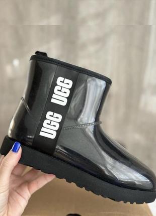 Уг угги уг кли угг прозрачные угги овчина ugg clear mini boot black