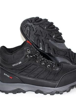 Чоловічі зимові черевики на шнурівці з мембраною waterproof чорний8 фото