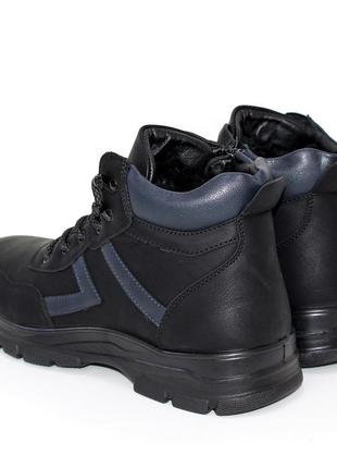 Чоловічі теплі зимові черевики зі шнурівкою чорний9 фото