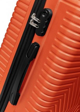 Пластиковый чемодан на колесах средний размер 70l gd polo оранжевый5 фото