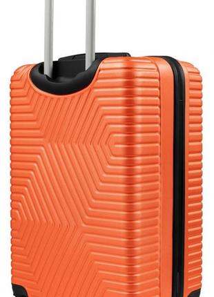 Пластиковый чемодан на колесах средний размер 70l gd polo оранжевый2 фото