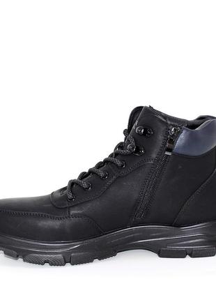Чоловічі теплі зимові черевики зі шнурівкою чорний7 фото