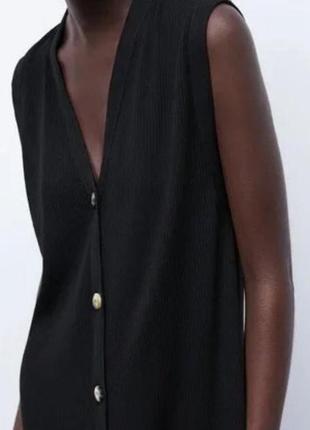 Новое длинное трикотажное платье без рукавов zara