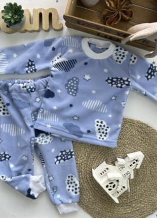 Пижама флис тучки