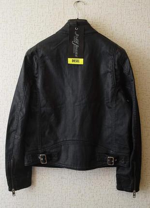 Мужская джинсовая куртка diesel черного цвета.6 фото