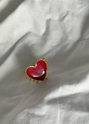 Бижутерия. кольцо с сердечками. размер регулируется