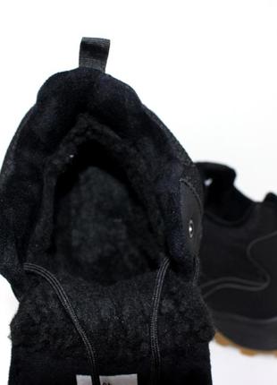 Чоловічі зимові кросівки комбіновані плащівка з натуральною шкірою. чорний6 фото