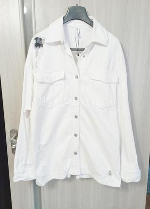 ❤️ джинсова куртка оверсайз рвана zara