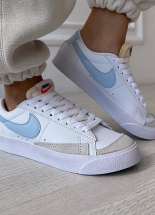 Кроссовки nike blazer low white blue