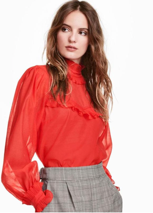 Красная блуза h&m