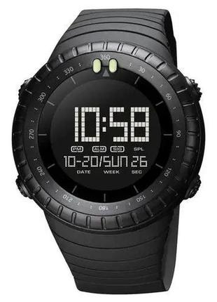 Часы наручные мужские skmei 1992bk black, мужские армейские водостойкие тактические часы. цвет: черный