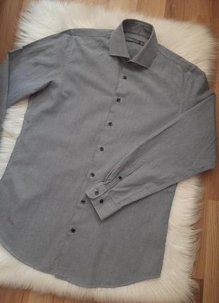 Стильная мужская рубашка в полоску slim fit angelo litrico (c&a)