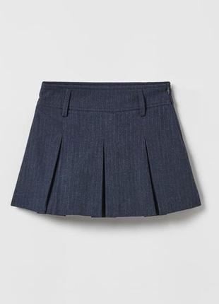 Синяя в складку юбочка zara в школу