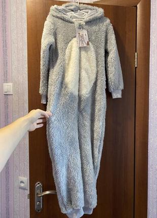 Новый киругуми для мальчика с капюшоном плюшевый 110-116 5-6 лет