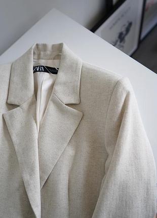 Твиловый блейзер объемного кроя с лацканами zara2 фото