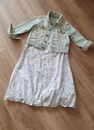 Набором нежное платье benetton и джисовая куртка