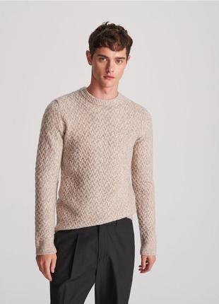 Бежевий чоловічий светр reserved / zara