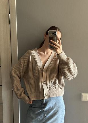 Бежевый кардиган от h&amp;m 3