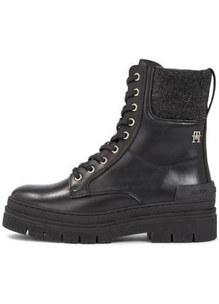 Tommy hilfiger ботильйони feminine felt lace up bootie fw0fw07500 чорний