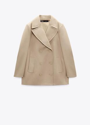 Zara 34 хs 36 s пальто беж напівпальто двоборотне