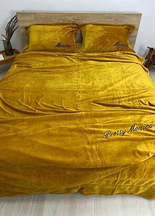 Подарочный комплект велюрового постельного белья monika