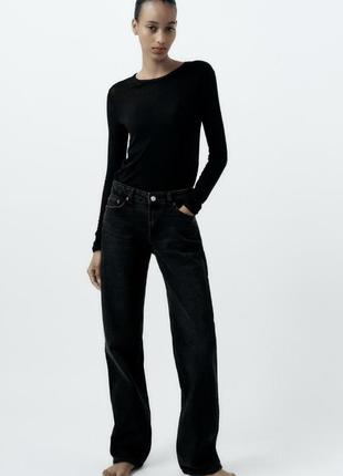 Черные джинсы zara на низкой посадке