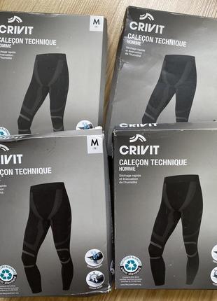 Мужские термоштаны зональные crivit чёрного цвета термобелье