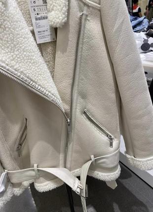 Дубленка zara белая