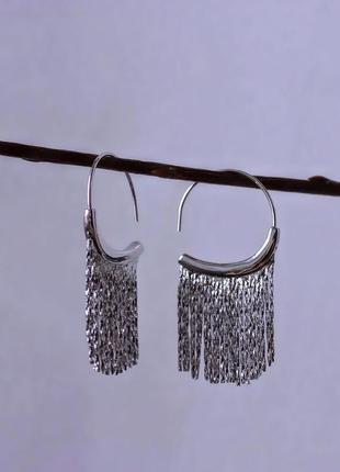 Серьги с бахромой
