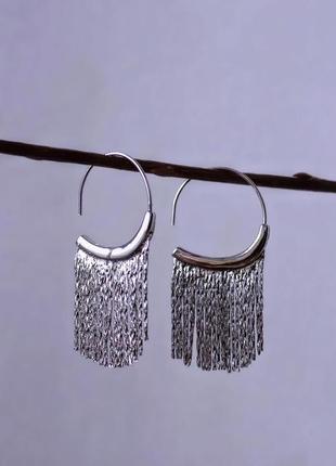 Серьги с бахромой3 фото