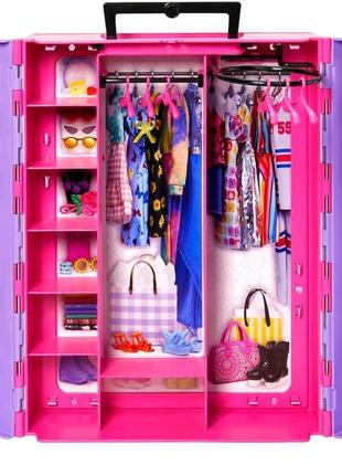 Игровой набор барби модный шкаф гардероб с одеждой обувью куклой barbie fashionistas ultimate closet hjl664 фото