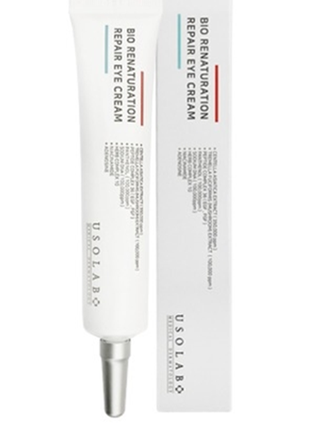 Антивіковий крем для шкіри навколо очей з пептидами usolab bio renaturation eye repair cream - 30 мл
